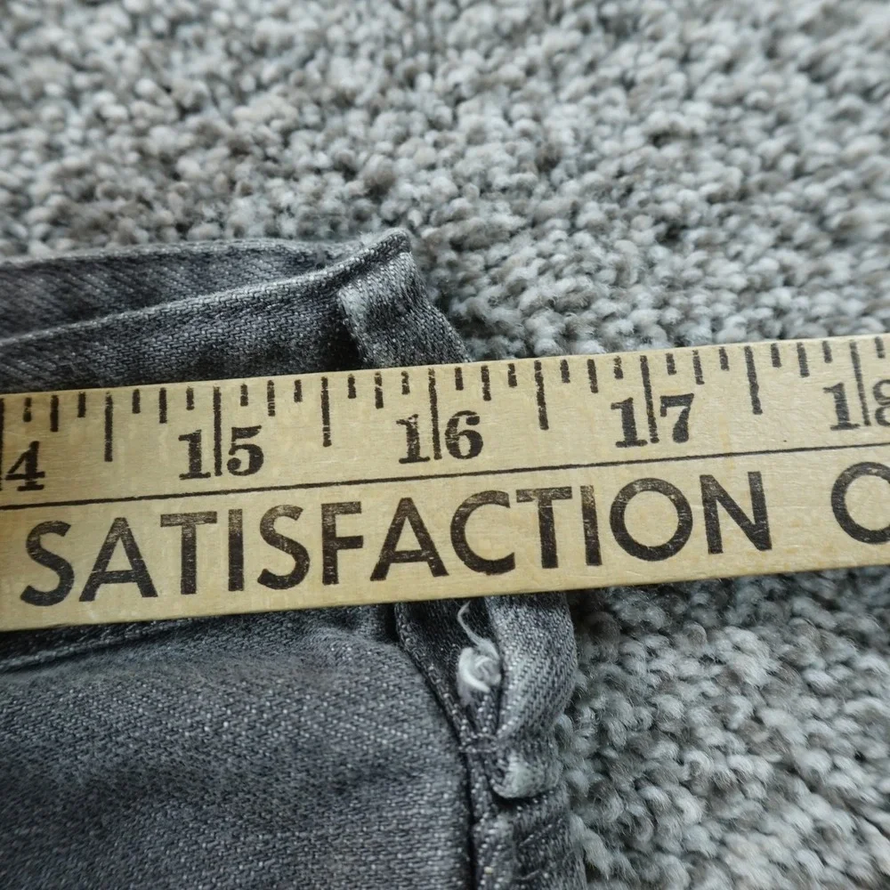 Levis Jeans Mens 32X34 Gray Black Denim‎ Pants Straight Leg Western Buckle Back